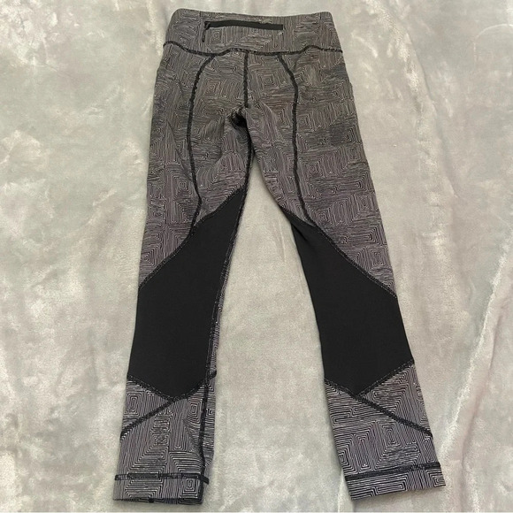 Lululemon Pace Rival Crop Maze Jacquard Leggings White Black 31375 - Picture 7 of 13